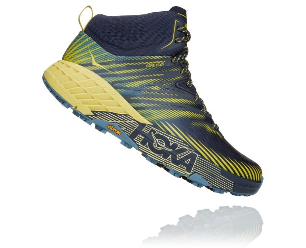 Hoka One One Speedgoat Mid GORE-TEX 2 Mens UK - Blue Hiking Boots - KGZTY0138